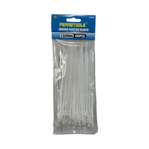AMARRAS PLASTICAS BLANCAS 2.5X150MM (100UND)