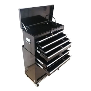 GABINETE METALICO CAJA PORTA HERRAMIENTAS 8 CAJONES NEGRO