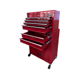 GABINETE METALICO CAJA PORTA HERRAMIENTAS 8 CAJONES ROJO