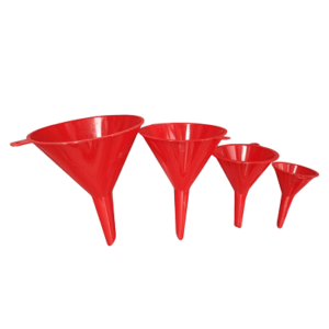 JUEGO EMBUDO PLASTICO ROJO 4PCS AKILDA