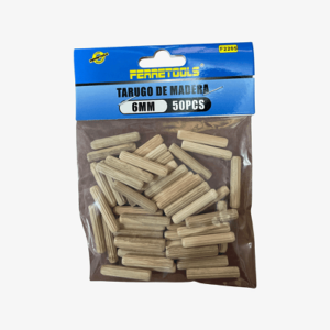 TARUGO MADERA 6MM BOLSA 50UND