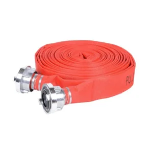 MANGUERA PLANA POLIESTER 3″ ROJA CON STORZ – 16+ BAR – ROLLO 25M