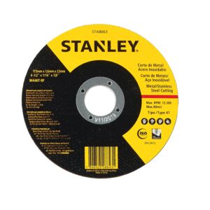 DISCO DE CORTE METAL ACERO INOXIDABLE 4,5’’ (115 x 1.6 x 22 mm) Tipo 1 STANLEY
