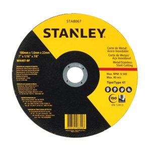 DISCO DE CORTE METAL 7’’ (180 x 1,6 x 22 mm) Tipo 1 STANLEY