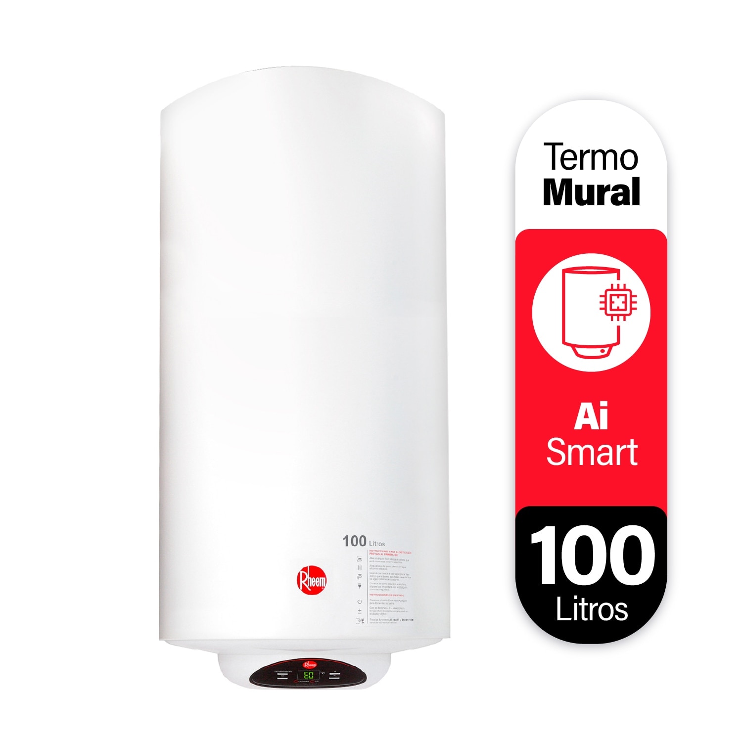 TERMO ELECTRICO DIGITAL RHEEM 100 LITROS 220V 1,5KW MURAL