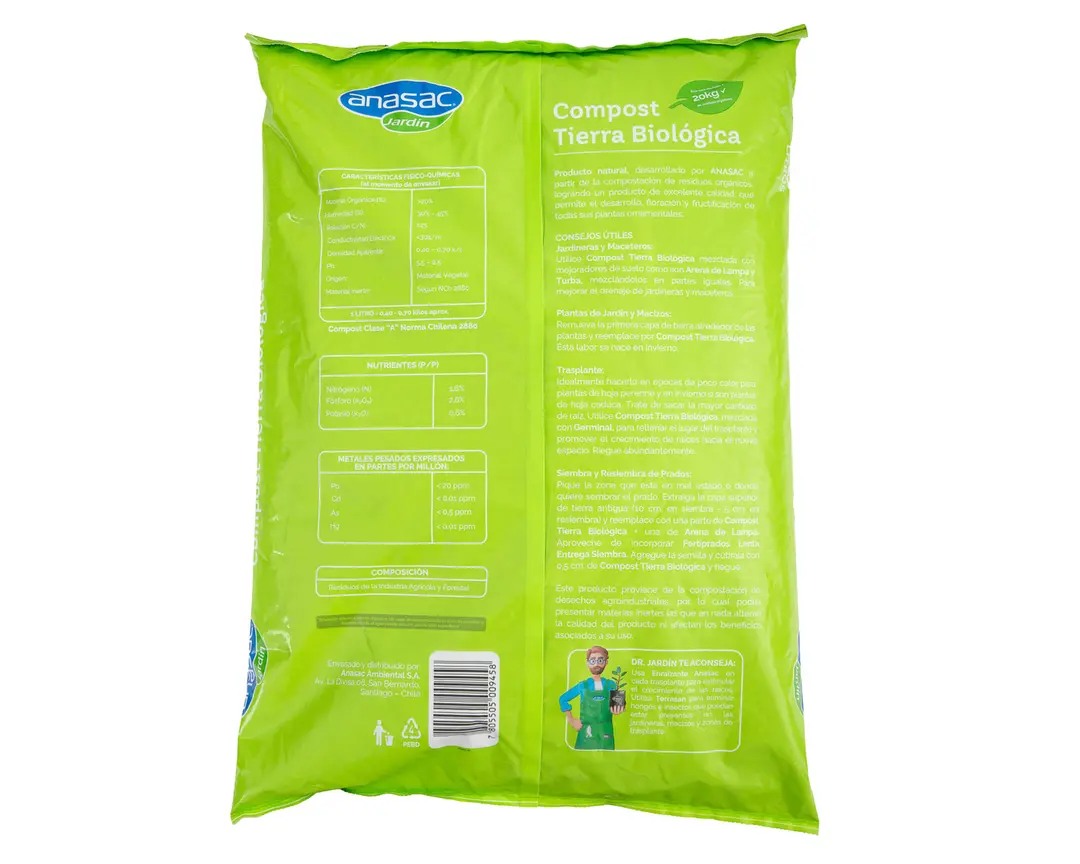 TIERRA BIOLOGICA COMPOST ANASAC (15 L) - Imagen 2