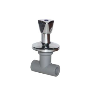 LLAVE DE PASO CROMADA LARGA PPR 25 MM VASTAGO LARGO 3,5 CM HOFFENS