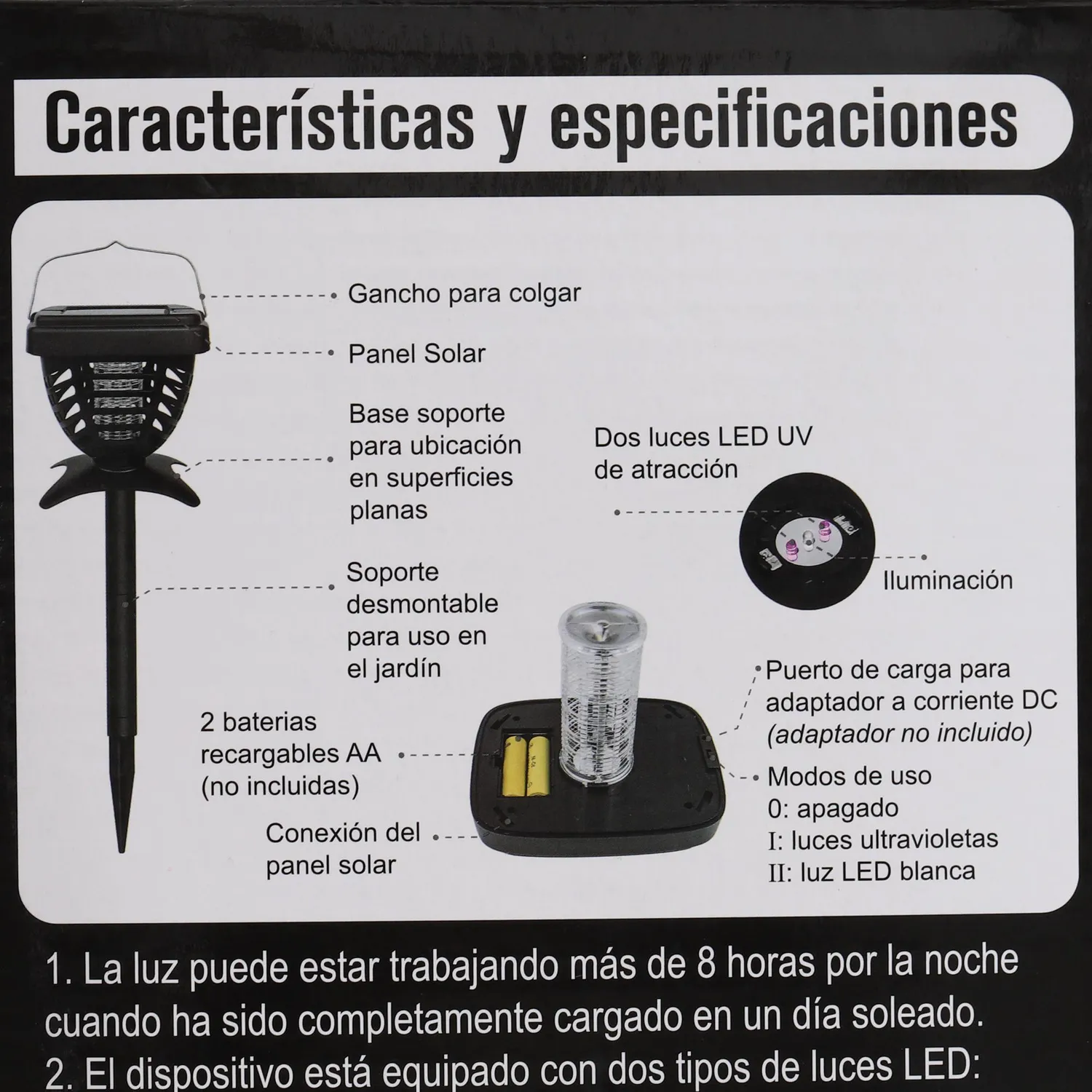 INSECTICIDA ZANCUDOS ZECTO LÁMPARA SOLAR ANASAC - Imagen 4