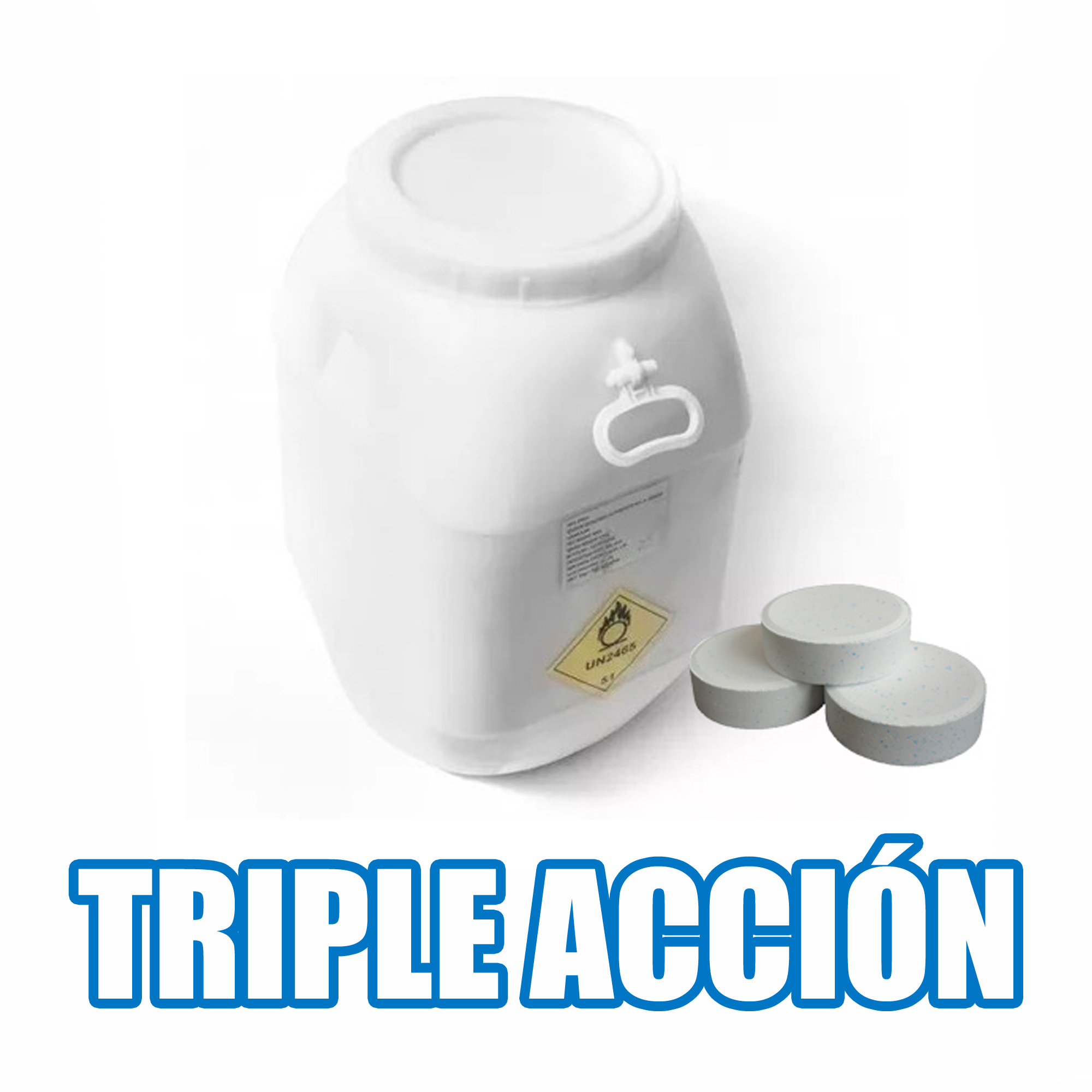 CLORO EN TABLETA TRIPLE ACCIÓN 50 KILOS