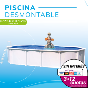 PISCINA DESMONTABLE OVALADA 6,1×3,6MT YUKON