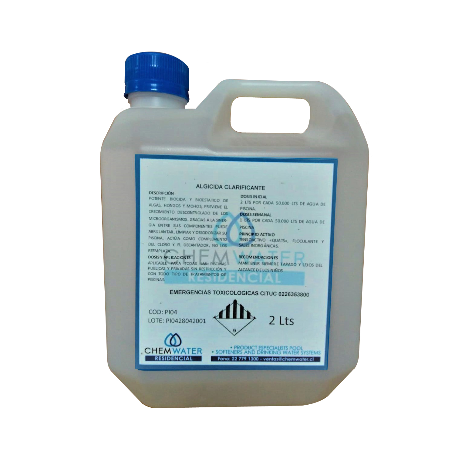 ALGUICIDA CLARIFICANTE PISCICHEM-S 5 LITROS - Imagen 2