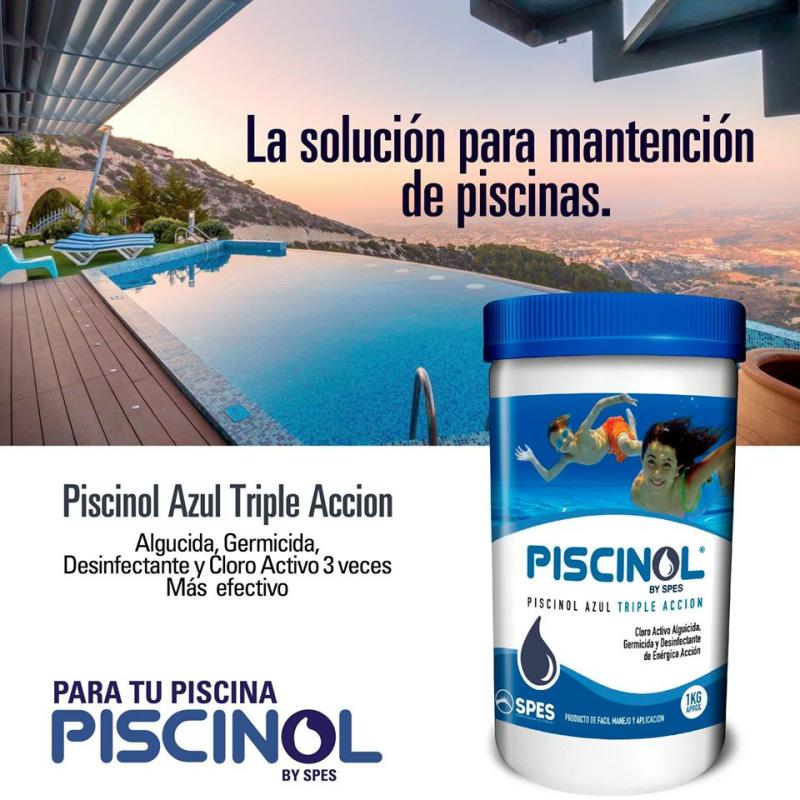 CLORO GRANULADO TRIPLEACCIÓN 1 KILO PISCINOL - Imagen 2